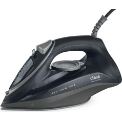 Ufesa Steam Tech 2400 Steam Iron W Steam Boost Max 120g Constant 0-30g/min Ceramic Sole Double Anti-limescale System Anti Drip Black Amazon Exclusive