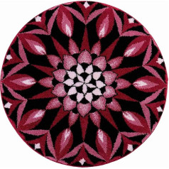 Grund bath mat, Mandala rug, ultra soft, non-slip, 5 years warranty, washable rug, 100% Polyacryl, ÖKO-TEX certified, SPUR OF THE MOMENT, round mat 60 cm, bordeaux