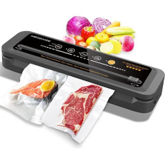 Megawise 80KPA Vacuum Sealer One Touch Automatic Food Saver with Dry and Wet Fresh Modes Portable Vacuum Sealer with 10 Vacuum Bags and Cutter