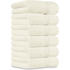 Utopia Towels, Premium Hand Towels Set, 100% Ring Spun Cotton, Ultra Soft and Highly Absorbent 600 GSM for Bathroom, Gym, Shower, Hotel and Spa, 16 x 28 Inch, Ivory White, 6