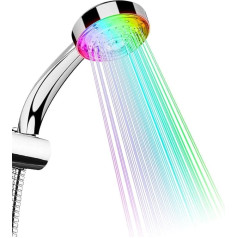 LED Shower Head Color Changing High Pressure Shower Head with 7 Colors Auto Changing No Battery Needed Handheld Showers for Bathroom Chrome