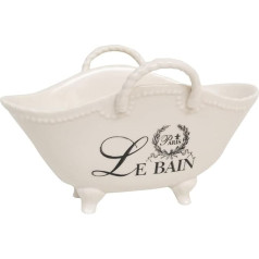 Biscottini Le Bain Porcelain Soap Dish, Set of 2, L20.5 x PR12.3 x H12.5 cm - Soap Dish in the Shape of a Bathtub - Pocket Empty for Entryway - Soap Dish for Bathroom