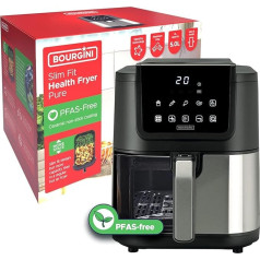 Ceramic Coated Air Fryer - Chemical Free (PFAS, C6, PFHxA, PTFE, PFOA and BPA) - 5 Litre - Slim - 35% Compact - 1500W - Ideal for a Non-Toxic Home