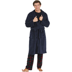 Mens Winter Coat, Mens Coral Winter Coat, Bathrobe with Adjustable Belt, Pajamas, Lounge Robe