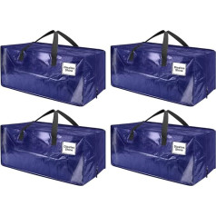 Storage Bag, Pack of 4 92L Moving Bags with Zips and Carry Handles, Extra Large Foldable Transport Bag for Moving Camping Bed Linen Clothing Storage