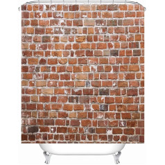 X-Labor Stone Motif Shower Curtain Waterproof Fabric Anti-Mould Includes 12 Shower Curtain Rings Washable Bath Curtain 240 x 200 cm Pattern B