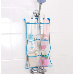 Mesh Bath Organizers for Shower with Hook, Quick Dry Hanging Shower Caddy College, Bath Storage with 6 Pockets for College Dorm Rooms, Bathroom