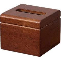 Taschentuchbox-Abdeckung, quadratischer Taschentuchbox-Halter, moderner Würfel-Papier-Schubladenbox für Badezimmer, Schlafzimmer, Esstisch, Büro, Küche (Nussbaumfarbe) (S)