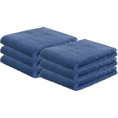 Hand Towel Set of 6 Approx. 50 x 100 cm Terry Towelling 100% Cotton Blue