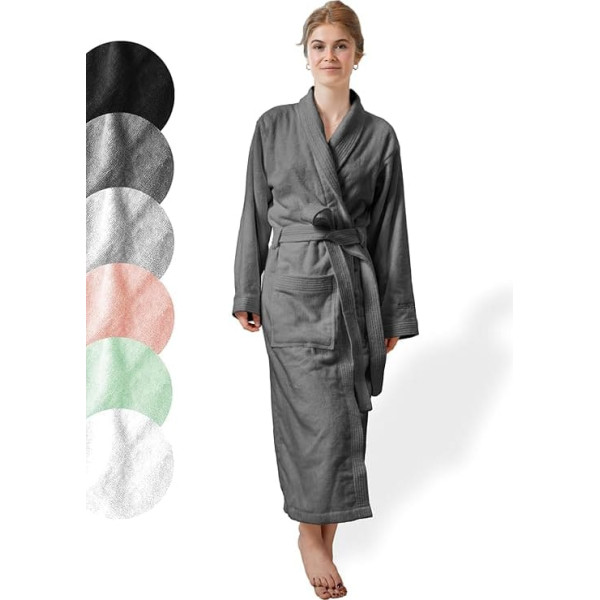 SIEGENTHAL® Damen Bademantel Frottee Velour 100% Baumwolle mit Schalkragen Weich S bis XL – Sanfter Damen Bademantel, Kuschelig, Waschbar, Komfortabel, Hohe Qualität