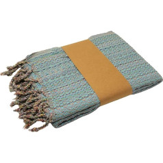 Stefano Ferrante Multicoloured Hammam Towel, Sauna Towel, Peshtemal, Fouta, Beach Towel, Bath Towel, Cotton Backpacker, 100 x 180 cm (Turquoise)