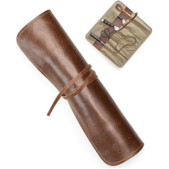 Angus Stoke Knife Bag Chef's Knife Made of Real Leather - Premium Chef's Knife Roll Large - Knife Bag for Chefs - Cooking Bag Nate, brown, Roll Knife Pouch