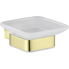 Quadratisches Badezimmer-Zubehör aus gebürstetem Messing (Gold) (Sq.BB Seifenschale)