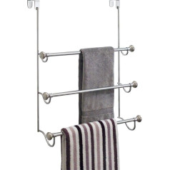 InterDesign York Metal Over Shower Door Towel Rack, Split Finish