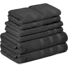 Bath Towel Set: Quick Drying and Comfortable with Fluffy and Elegant Bath Towels - 8 Piece 100% Cotton Towel Set (Charcoal)