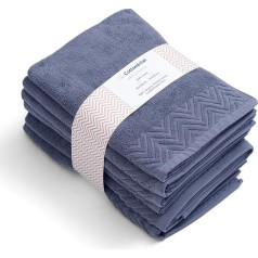 100% Turkish Organic Cotton Bath Towel Set, Soft and Durable Carded Double Yarn, Quick Drying and Highly Absorbent, SoftTouch Essential, 2 Bath Towels + 4 Hand Towels