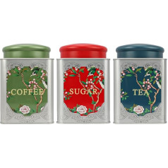 Tea Coffee Sugar Canister Set Tea Coffee Sugar Kitchen Containers Food Containers Vintage Style Food Containers with Airtight Lids for Home Kitchen Decoration