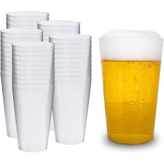 50 x Party Cups 0.4 L - Reusable Drinking Cups 400 ml Plastic Cups Made of PP Reusable Drinking Glasses Made in Germany
