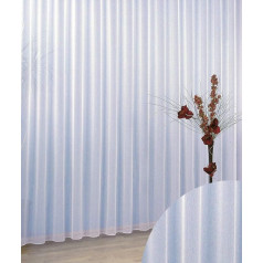 Fashion-and-joy 96 Sheer Curtain Semi-Transparent with Gathering Tape and Lead Weighted Bottom in Many Sizes HxB 245 x 450 cm
