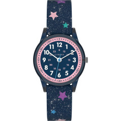 Cander Berlin MNA 4030 Q Children's Wrist Watch for Girls 3 ATM Waterproof Learning Watch Analogue Glitter Learning Watch Stars Children Replacement Part, blue, Strap.