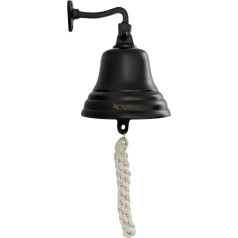 Bar Accessories for Home, Pub Hand Bell, Wall Mounted Bar Bell, Black Bell with Pulley, Load Order Bell with Loud Sound, Ideal for Pub Reception Christmas 4 Inch