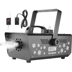 VEVOR Snow Machine, 650W Hand/Hanging Snow Machine, Remote Control Indoor Snowflake Machine with 1L Tank, Artificial Snow Machine for Christmas Holiday Parties, Snow Machine