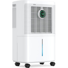 Innvitop Electric Dehumidifier 12L/24h with Digital Humidity Display, 24H Timer, Continuous Drainage, Room Dehumidifier, Laundry Drying, Suitable for Home/Cellar