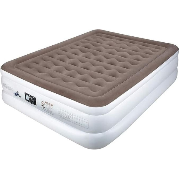 ETEKCITY Unisex Adult EAM-ET2 Air Mattress Air Bed for 1 Person, Inflatable Bed Mattress with Carry Bag for Outdoor Camping, 203 x 152 x 46 cm, White, Single Bed