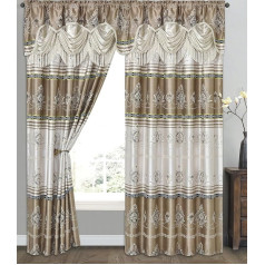 GOHD GOLDEN OCEAN HOME DECOR Harmony Horizon Jacquard Window Curtain with Attached Valance 2 Piece Set.Each piece 54