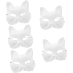 Pumpkin Hand-Painted White Embryo Cat Cosplay Cat Mask for Skin Care Black Masks Fox Black Face Mask Paper