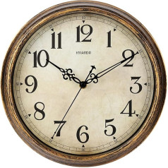 Hylanda Wall Clock - Vintage Style, Battery-Powered - Retro, Silent, Non-Ticking - Decoration, for Living Room, Home, Kitchen, School, Office, 30.5 cm