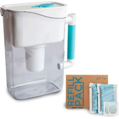 Phox Wave 2.8 Litre Water Filter Jug and Refillable Cartridge (Alkaline Pack)