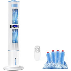 Mobile Air Conditioner, Quiet, Portable Air Cooler, 360° Oscillation, 24 Hour Timer, 65W, 3 Speed Levels, 4 Modes, with Remote Control for Bedroom, Office, Kitchen