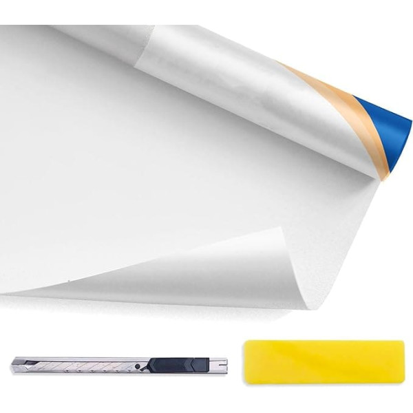 Simple Fix Window Film – Frosted Glass Film 90 x 500 cm – Privacy Film, Insulating Film, Window Film Frosted Glass – Window Film Opaque Self-Adhesive – Milk