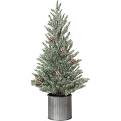 Oairse Mini Tabletop Christmas Tree 45.8 cm / 18 Inch Artificial Pine Branches Covered with Snow for Christmas Decoration Home Decor Kitchen Dining Table