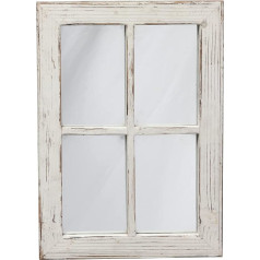 Sintosin Rustic Window Mirror 28 x 39.5 cm, Distressed White Right Angle Mirror Wall, Hand Crafted Decorative Wall Mirror, Vintage Mirror with Frame for Hallway, Living Room, Kitchen