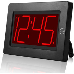 KWANWA Digital Alarm Clock Clocks LED Wall Clock with 3 Inch Large Display Battery Operated Only