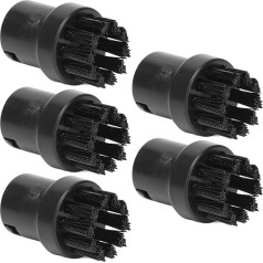 KIMISS Steam Cleaning Brush H20 Steam Mop Accessories Black ABS 5-Piece Steam Engine Brush Black Cleaning Brush Replacement Brush for Karcher Sc1 Sc2 Sc3 Sc4 Sc5