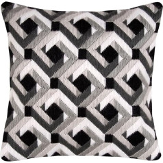 Vervaco Black and White Long Stitch Cushion, Multi-Colour
