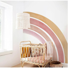 Rainbow Wall Sticker for Children, Girls, Boys, Watercolour Half Rainbow Arch with Fabric Effect in Children's Room, Baby Room, Playroom, Tear-Resistant Fabric Wall Stickers, Wall Stickers,