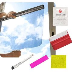 Window Film, Sun Protection Film for Heat Insulation with Mounting Kit, Anti-UV Solar Film for Indoor and Outdoor Use, Silver Mirror Film, Self-Adhesive, Keeps Heat in the Building (100