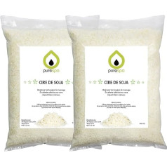 PurSpa Soy Wax for Flakes Candles 2 x 900g or 1.8kg - Making 100% Natural Candles High Quality Soy Wax Low Melting Capacity 44-51°C