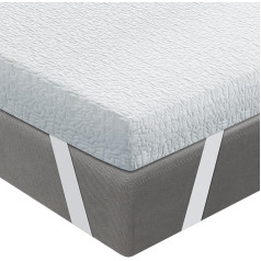 BedStory 10 cm Mattress Topper, 150 x 190 cm, Viscoelastic Mattress Topper with Cooling Gel, Memory Foam Topper, Removable and Washable Topper