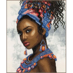 Lanarte Cross Stitch Embroidery Kits Counted Cross Stitch Pictures Set Head Scarf Model Wall Decoration Handmade Set for Adults 39 x 49 cm DIY Decoration Craft Set Craftsman Creative Gift Set