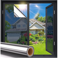 Fueegue Window Film Mirror Film Self-Adhesive Privacy Mirror Film Window Film Window Film from Inside Anti-UV for Home, Bathroom or Office, Living Room
