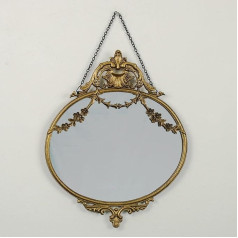 Fyne-Finds Vintage Style Gold Wall Mirror with Garlands Gift French Decoration Gold Flower Frame