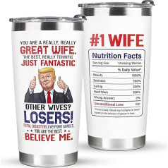 Gifts for Wife from Husband - Wife Birthday Gifts, Birthday Gifts for Wife - Christmas Gifts for Mother Wife - Anniversary Gifts for Wife - Wife Tumbler 590 ml
