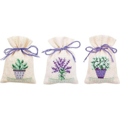 Vervaco Bag Kit Provence 3 Pieces, Cotton Multicolour, 8 x 12 x 0,3 cm