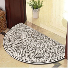 Guest Ruyunlai Semicircular Carpet Foot Mat, Semicircular Walk-in Door Mats, Front Door, Floor Mat, Indoor Doormat, Kitchen Mat, Decorative Entrance Area, Outdoor, Grey Sun, 60 x 90 cm