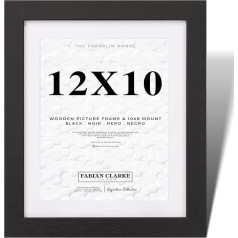 Modern Black Wooden Photo Frame with White Mount Portrait or Landscape 12x8 Inch